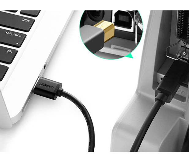 UGREEN Kabel USB 3.0 A-B US210 do drukarki 2m czarny - 1489113 - zdjęcie 3